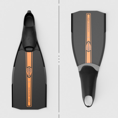 Rescue & lifesaving bifins 540 mm length C8 carbon