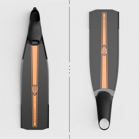 Free diving bifins 760 mm length C8 carbon