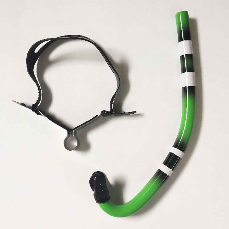 Finswimming adult fluo green front snorkel