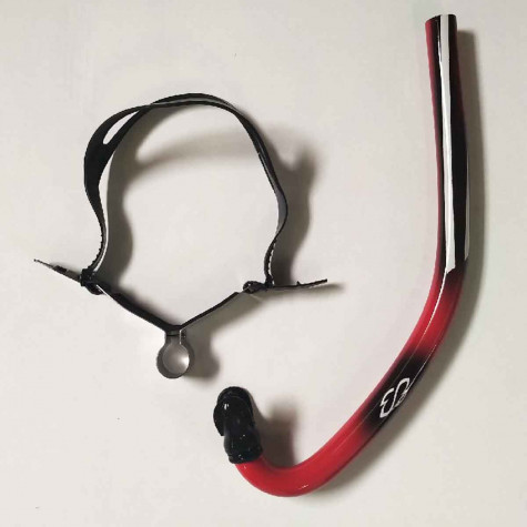 Finswimming black & red adult front snorkel
